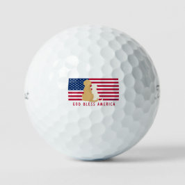 God Bless America Dog Golf Balls set Golfballen