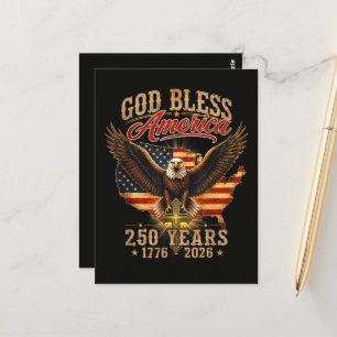 God Bless America Eagle 250 Jaar 1776 2026 Briefkaart