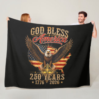 God Bless America Eagle 250 Jaar 1776 2026 Fleece Deken