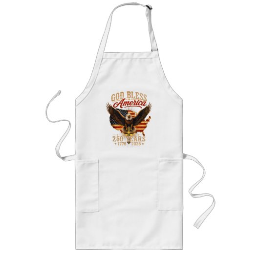 God Bless America Eagle 250 Jaar 1776 2026 Lang Schort (Voorkant)