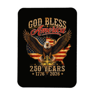 God Bless America Eagle 250 Jaar 1776 2026 Magneet