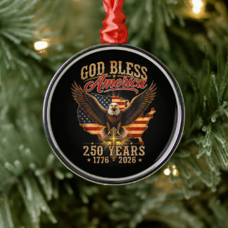 God Bless America Eagle 250 Jaar 1776 2026 Metalen Ornament