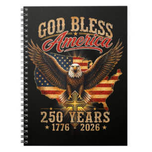 God Bless America Eagle 250 Jaar 1776 2026 Notitieboek