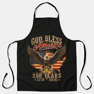 God Bless America Eagle 250 Jaar 1776 2026 Schort