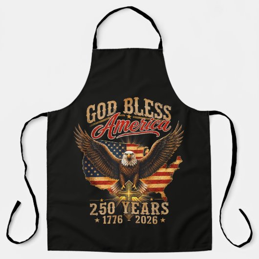 God Bless America Eagle 250 Jaar 1776 2026 Schort (Voorkant)