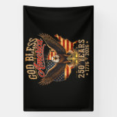 God Bless America Eagle 250 Jaar 1776 2026 Spandoek (Verticaal)