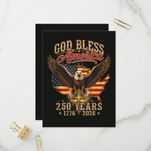God Bless America Eagle 250 Jaar 1776 2026  Uitnodiging Briefkaart