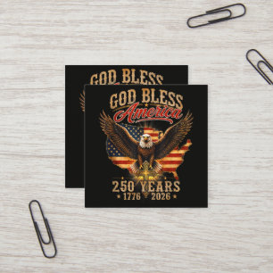 God Bless America Eagle 250 Jaar 1776 2026  Vierkante Visitekaartje