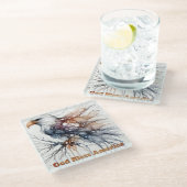 God Bless America Eagle Glazen Onderzetter (Schuin)