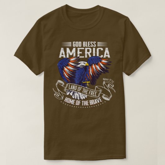 God Bless America EagleLand van het Vrije Huis van T-shirt (Design voorkant)