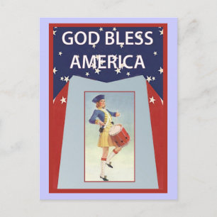 God Bless America, een drummer Briefkaart