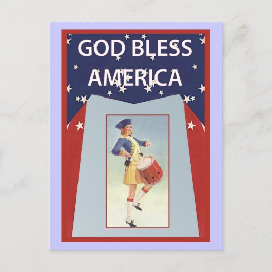 God Bless America, een drummer Briefkaart (Voorkant)