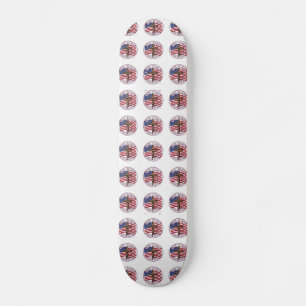 God Bless America en Kruis Met Vlag Van De VS 50 S Skateboard