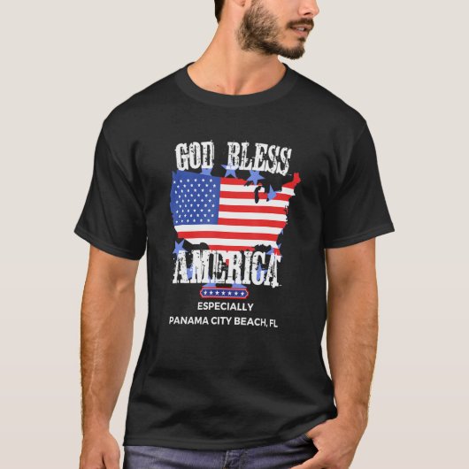 God Bless America Especially Panama City-Beach FL  T-shirt (Voorkant)