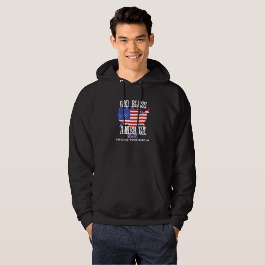 God Bless America Especially Petersburg AK US Stat Hoodie (Voorkant volledig)