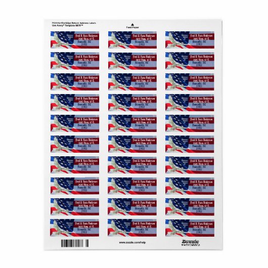 GOD BLESS AMERICA ETIKET (Full Sheet)