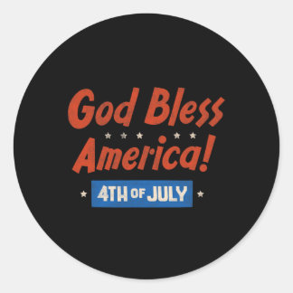 God Bless America Fijne 4e Juli Patriottisch Veren Ronde Sticker