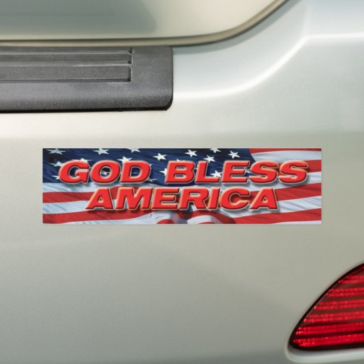 GOD BLESS AMERICA FLAG2 BUMPERSTICKER (Op auto)