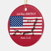 GOD BLESS AMERICA Flag aangepaste scripts RED Keramisch Ornament (Links)
