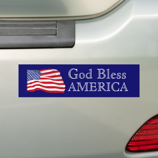 God Bless America Flag Bumpersticker (Op auto)