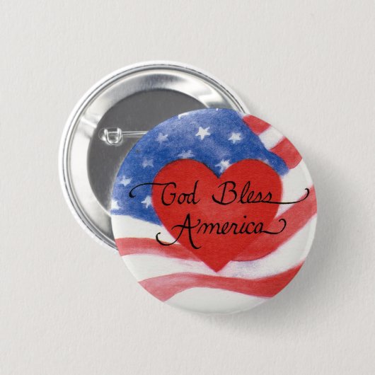 God Bless America Flag Button (Voorkant /achterkant)