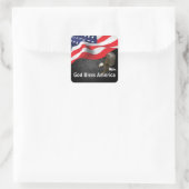 God Bless America Flag en Eagle Vierkante Sticker (Tas)