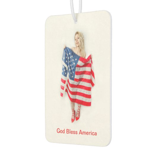  God Bless America Flag Girl Luchtverfrisser (Links)