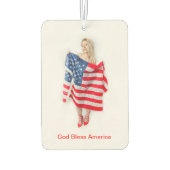  God Bless America Flag Girl Luchtverfrisser (Achterkant)