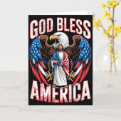 God Bless America Flag Jesus Christian Eagle Patri Kaart (Gele Bloem)