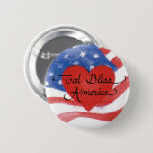 God Bless America Flag Patriotic Button (Voorkant /achterkant)