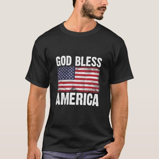 God bless america for patriotic 4th of July T-shirt (Voorkant)