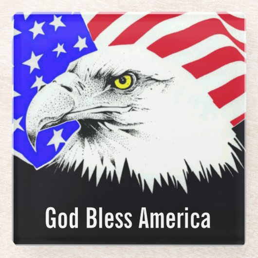 God Bless America Glass Onderzetter (Voorkant)