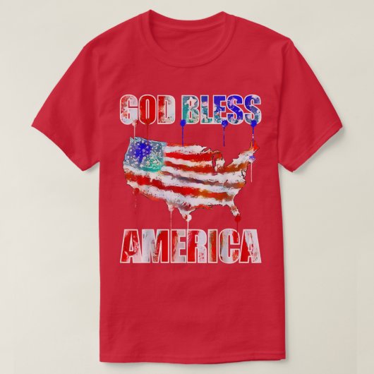 God Bless America Graffiti style American Art  T-shirt (Design voorkant)