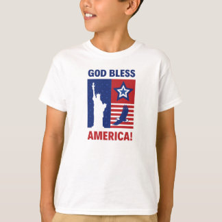 God Bless America" Half-Sleeve T-shirt met ronde h