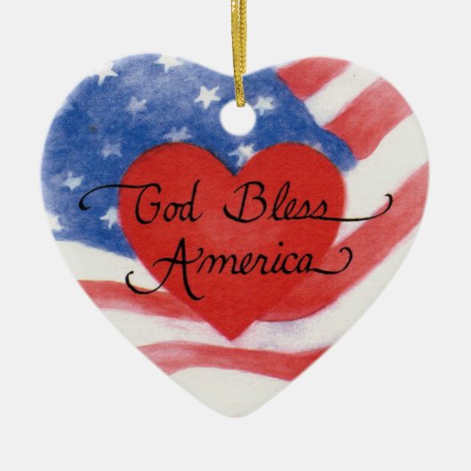 God Bless America Heart Ornament (Voorkant)