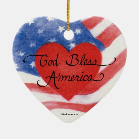 God Bless America Heart Ornament (Achterkant)