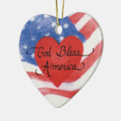 God Bless America Heart Ornament (Links)