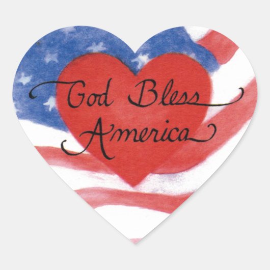 God Bless America Heart Stickers (Voorkant)