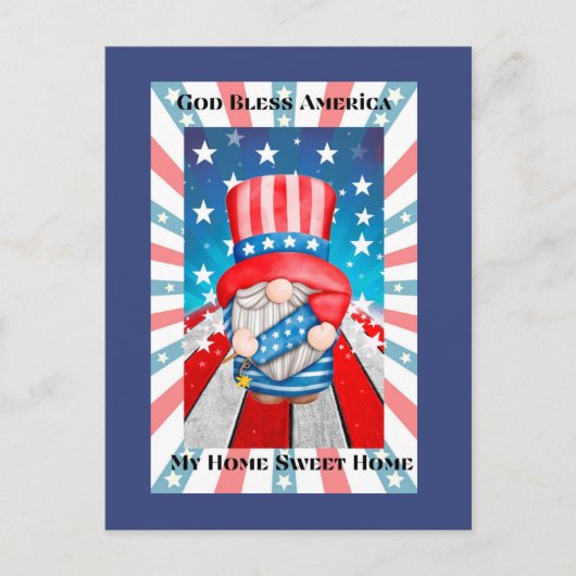 God Bless America Home Sweet Home Briefkaart (Voorkant)