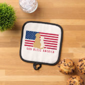 God Bless America Honden Amerikaanse Vlag Pot Houd Pannenlap (Top down)