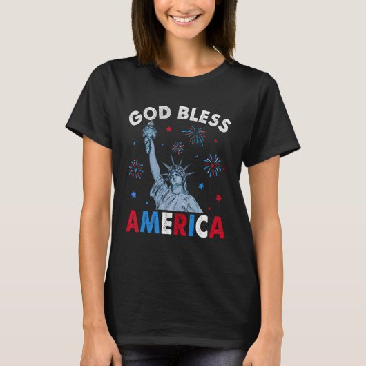God Bless America July 4th Independence Day USA Me T-shirt (Voorkant)