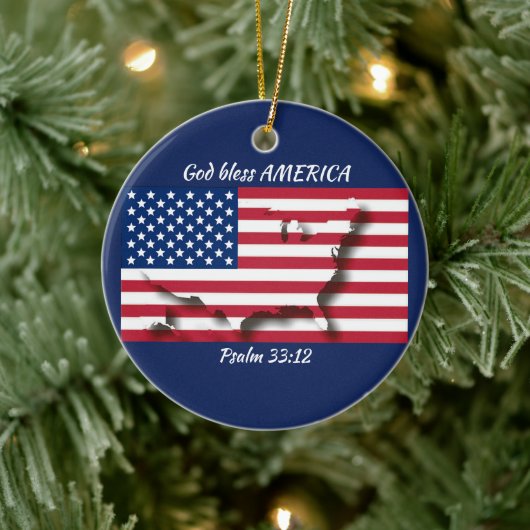 GOD BLESS AMERICA KERAMISCH ORNAMENT (Boom)