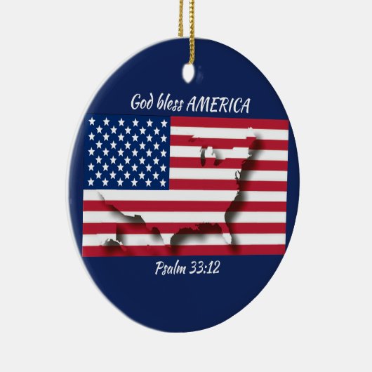 GOD BLESS AMERICA KERAMISCH ORNAMENT (Rechts)