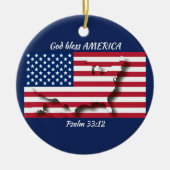 GOD BLESS AMERICA KERAMISCH ORNAMENT (Voorkant)