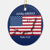 GOD BLESS AMERICA KERAMISCH ORNAMENT (Links)