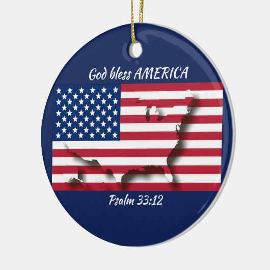 GOD BLESS AMERICA KERAMISCH ORNAMENT (Links)