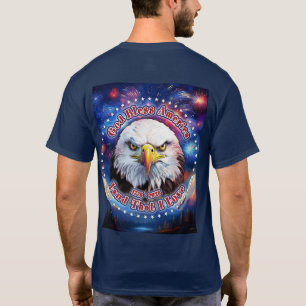 God Bless America Land Dat Bruine Adelaar Vuurwerk T-shirt