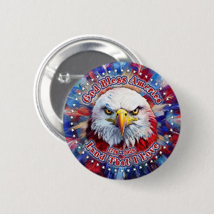 God Bless America Land Dat Ik Houd Van Rode Adelaa Ronde Button 5,7 Cm