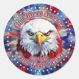 God Bless America Land Dat Ik Houd Van Rode Adelaa Ronde Sticker