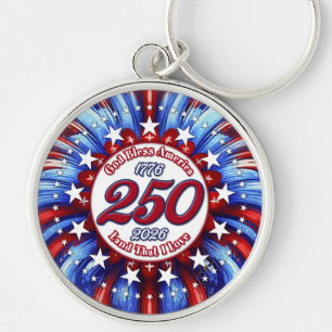 God Bless America Land dat ik liefheb Grafisch Wit Sleutelhanger